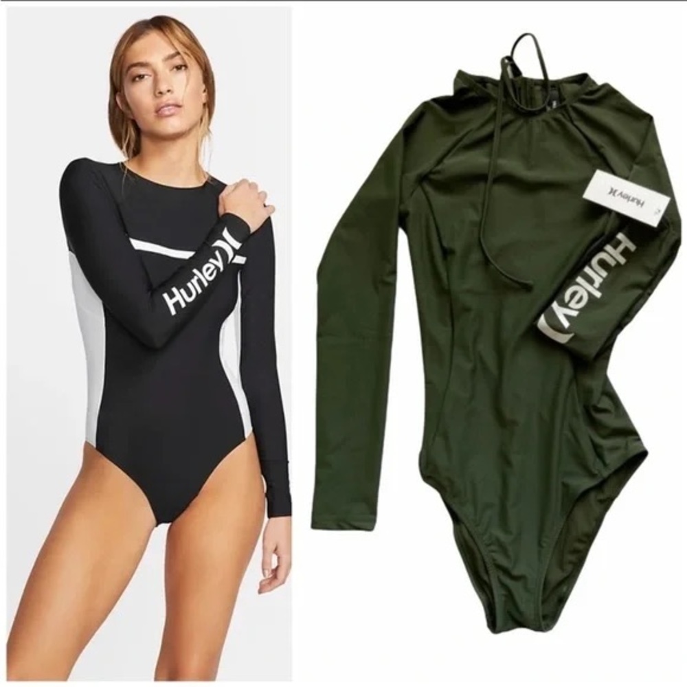 Hurley Women's Green Long Sleeve One Piece